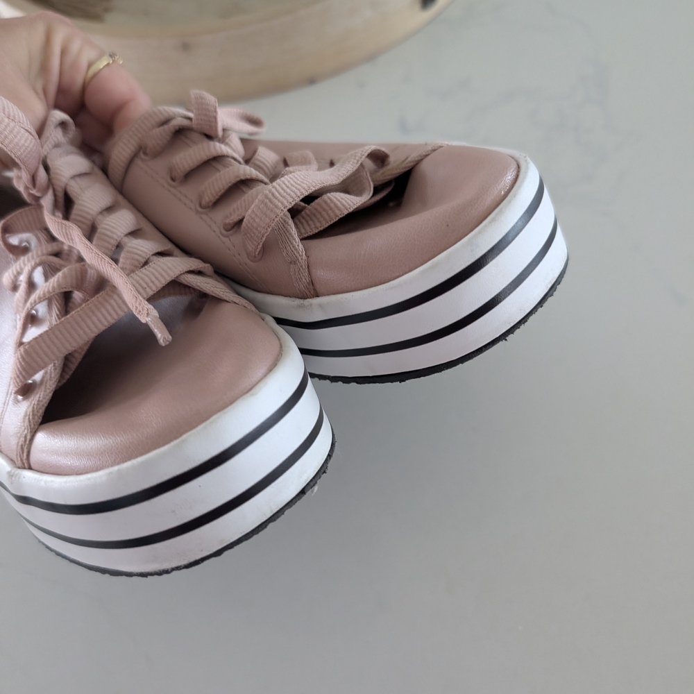 Beira Rio Pink Satin Double Platform Shoes Size 9 - Picture 7 of 9